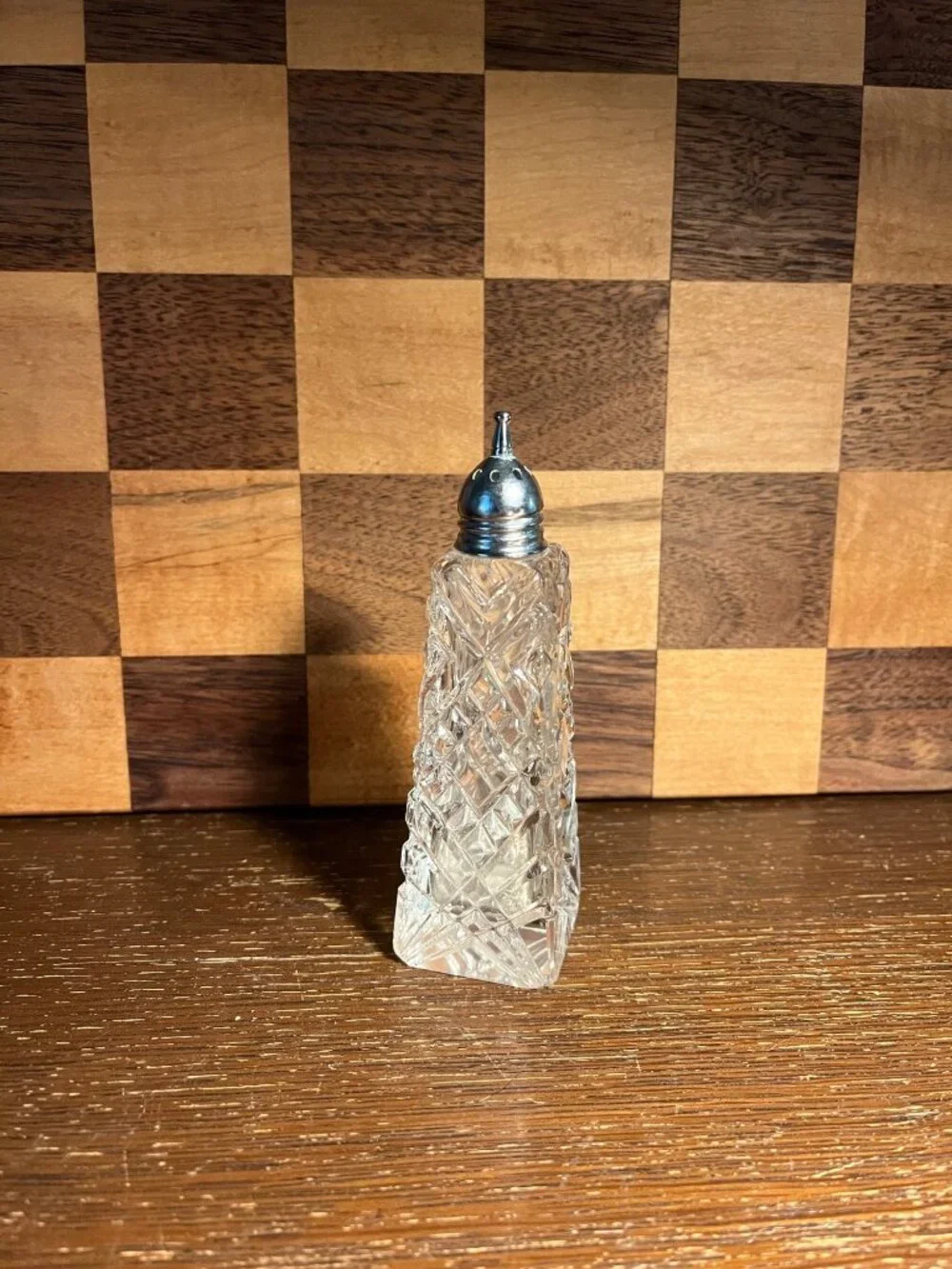 Single Vintage Cut Glass Shaker A602
